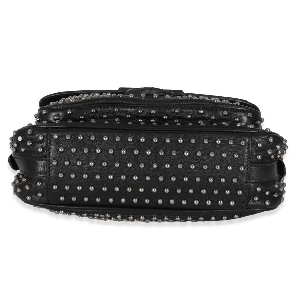 130514 box 3839b82e 209f 4d0b 80ec 82e30f912c97 Prada Black Soft Calfskin Studded Flap Bag