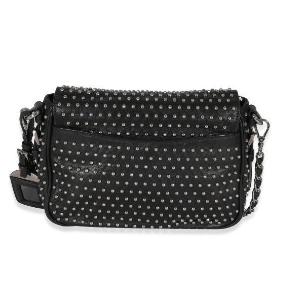 130514 pv b9955cea 3103 4c68 978f 0f2c7f6e694c Prada Black Soft Calfskin Studded Flap Bag