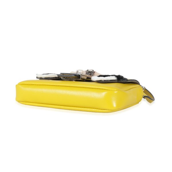 130515 box Fendi Yellow Nappa Micro Buggie Baguette