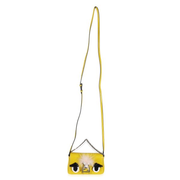 130515 pv Fendi Yellow Nappa Micro Buggie Baguette