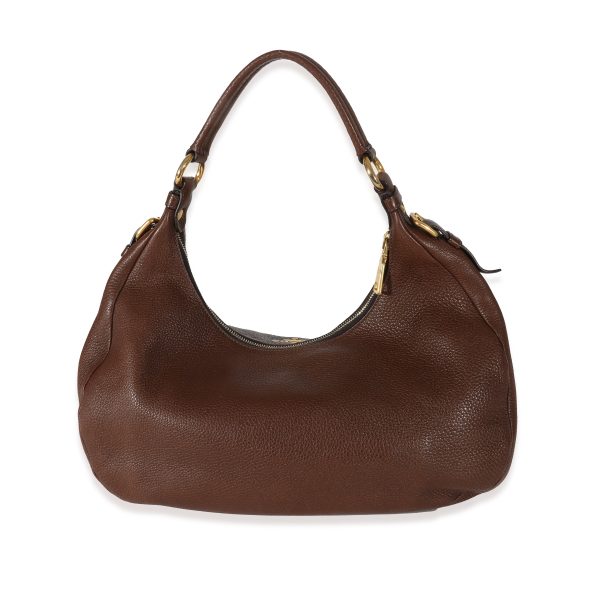 130545 pv Prada Brown Vitello Daino Medium Hobo