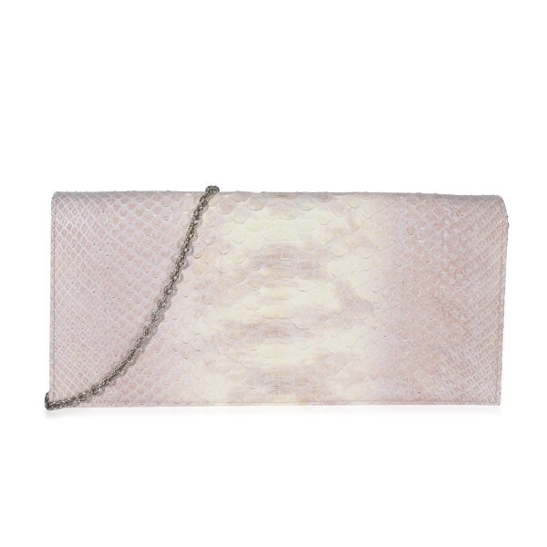 130548 fv Christian Dior Pink Python Lady Dior Clutch