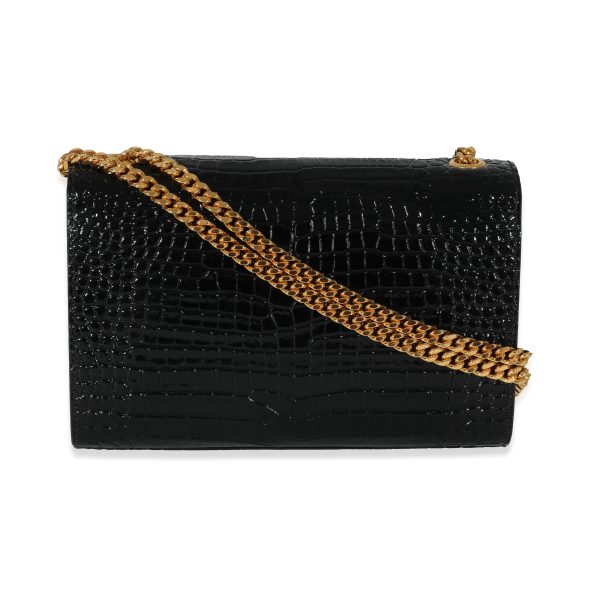 130562 pv 78f64f21 1159 42f4 913e 33f875602a95 Saint Laurent Black Embossed Leather Small Kate Tassel Chain Bag