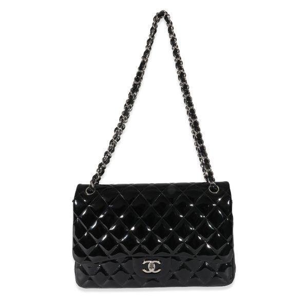 130565 bv e643f4b5 6ba0 4d8b 8025 8c8bf3556227 Chanel Black Patent Classic Jumbo Double Flap Bag