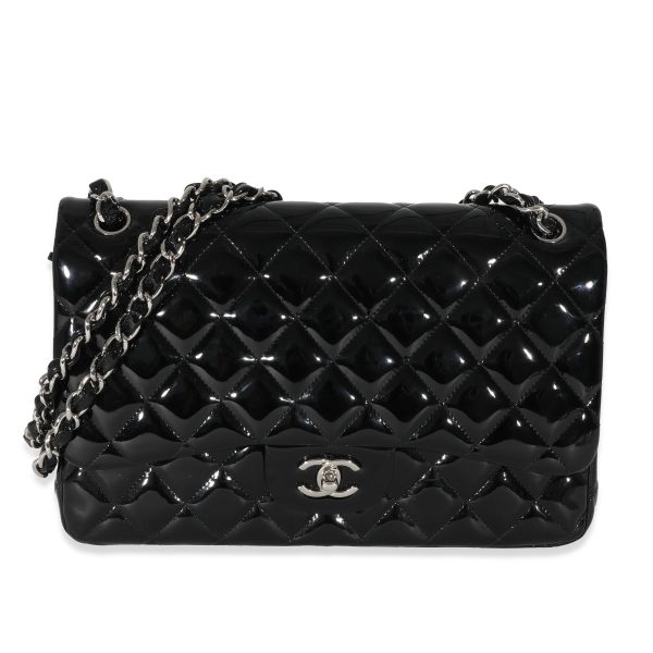 130565 fv 31ac5c5e 387c 465a b474 860a055d9ae4 Chanel Black Patent Classic Jumbo Double Flap Bag