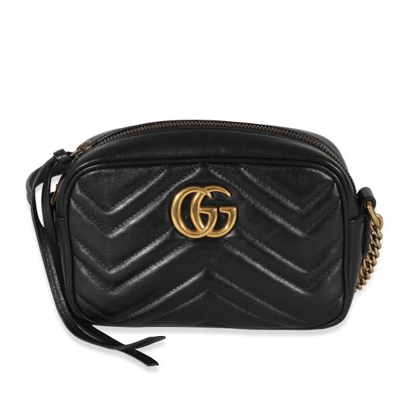 130615 fv 6ef9a424 6e49 4857 afb5 9c1651cc40c8 Gucci Black Matelassé GG Marmont Mini Bag