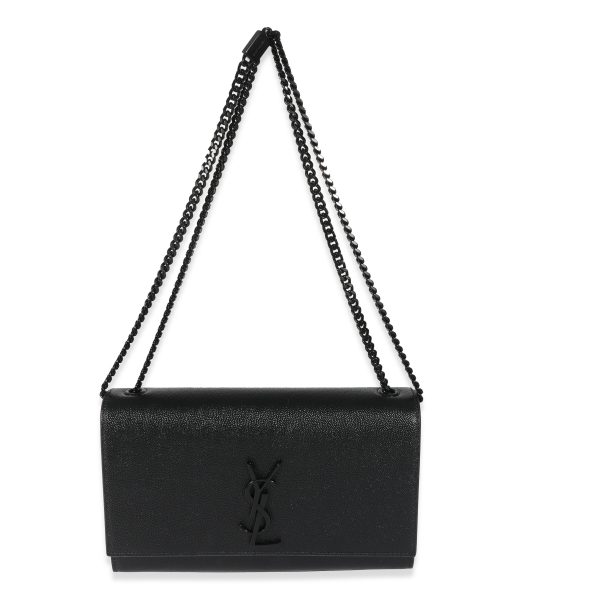 130630 bv Saint Laurent Black Grain De Poudre Medium Kate Chain Bag