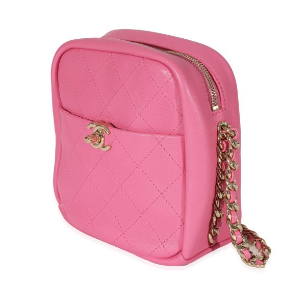 130663 sv eab30a39 9f5c 415c 8d62 55798292d84b Chanel Pink Goatskin Casual Trip North South Camera Case