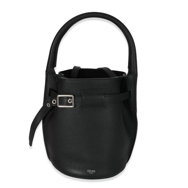 130664 fv Celine Black Supple Grained Calfskin Big Bag Nano Bucket