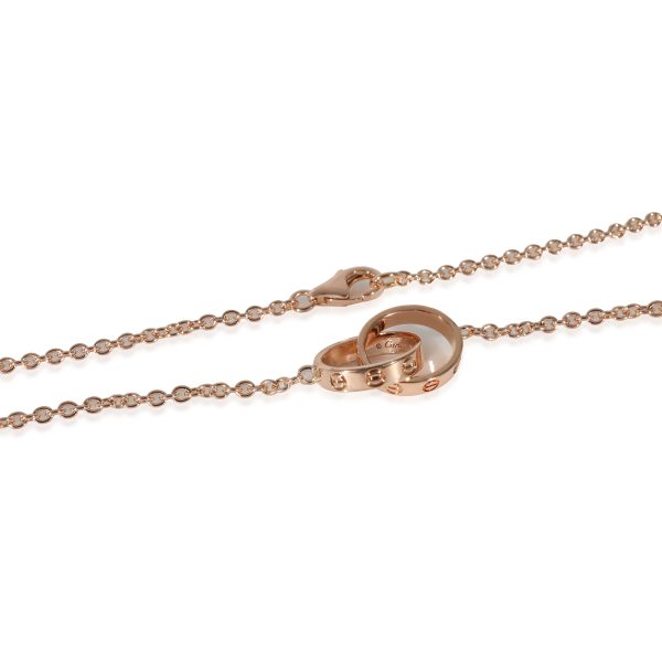 130669 clasp c48e3c5f 19a0 4cfa 9353 30f21db35701 Cartier Love Interlocking Circle Necklace in 18k Rose Gold