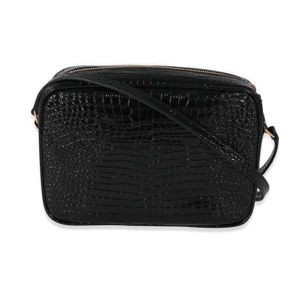 130672 pv 46194653 bc58 4515 b9eb 61711fb99dcc Saint Laurent Black Croc Embossed Lou Camera Bag