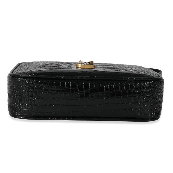 130672 stamp 7fafa6da 791f 4866 a042 043de93b85a3 Saint Laurent Black Croc Embossed Lou Camera Bag