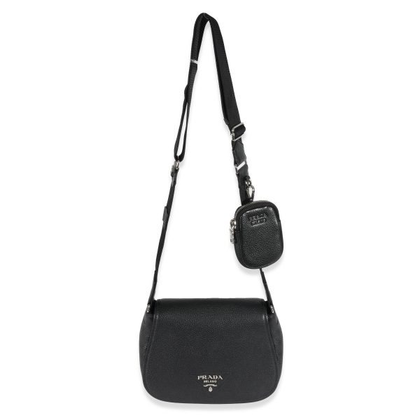 130678 bv Prada Vitello Daino Flap Logo Crossbody Bag