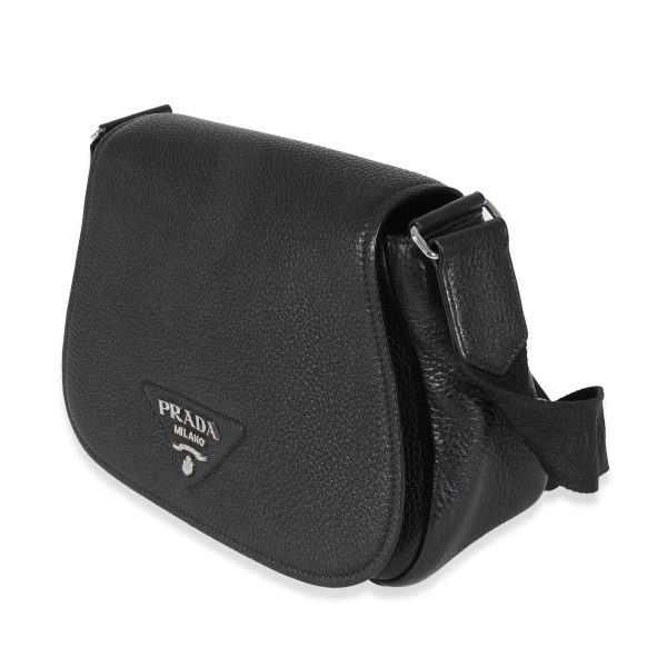 130678 sv Prada Vitello Daino Flap Logo Crossbody Bag