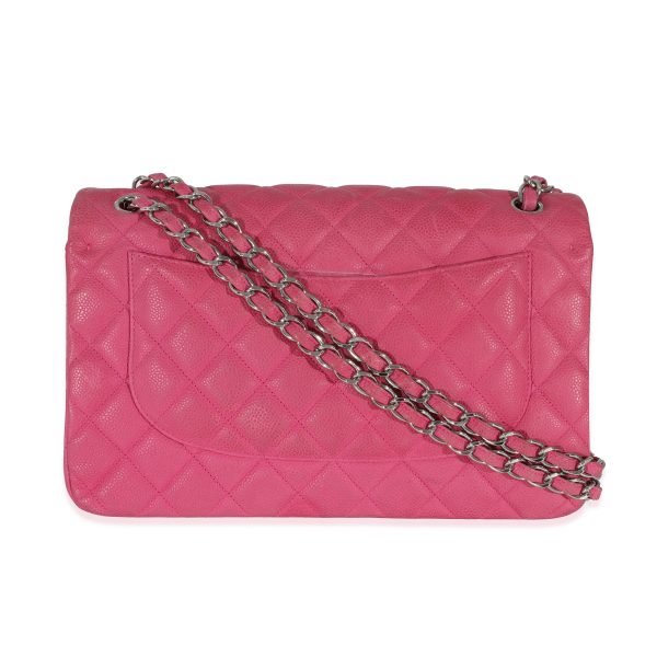 130707 pv Chanel Pink Matte Caviar Jumbo Classic Double Flap Bag