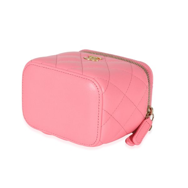 130748 box 1f9dbf42 2866 4d7a 973a 86adfd1f0c0e Chanel Pink Lambskin Coco Pearl Crush Mini Vanity Case