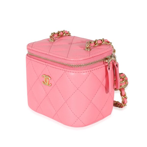 130748 sv 803cb3eb 6067 4ebe 901d 4b062c751d3a Chanel Pink Lambskin Coco Pearl Crush Mini Vanity Case