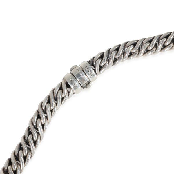 130755 stamp David Yurman Vintage Wheat Chain Diamond X Necklace in Sterling Silver 063 CTW