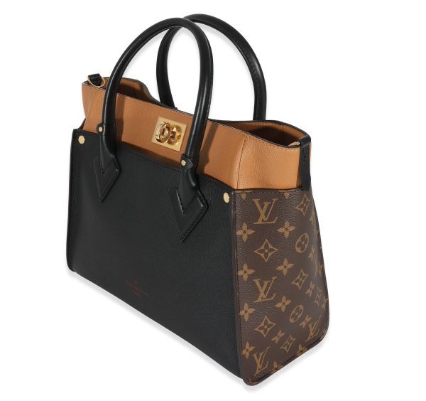 130780 sv 1a29f89b 4fa9 47ee b41d 89c0faf58d39 Louis Vuitton Black Tan Calfskin And Monogram Canvas On My Side MM