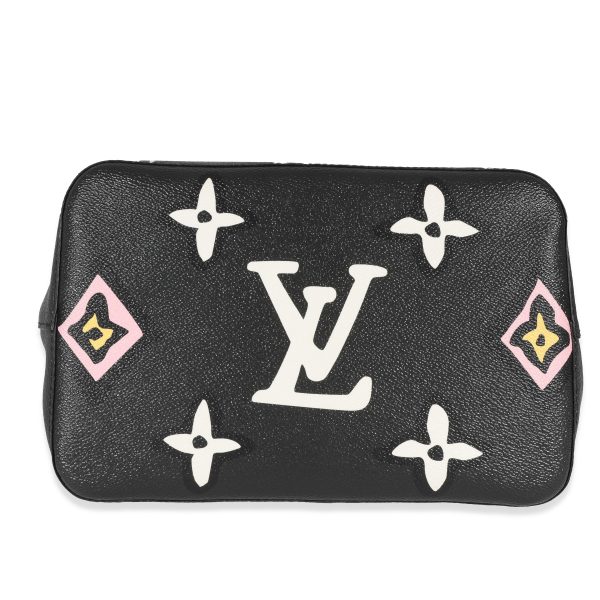 130804 stamp Louis Vuitton Black Giant Monogram Canvas Wild At Heart NeoNoe MM