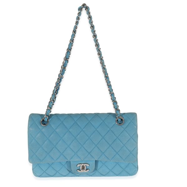 130867 bv 2c226522 baaf 4b11 9120 8cbea5f1e422 Chanel Blue Matte Caviar Medium Classic Double Flap Bag