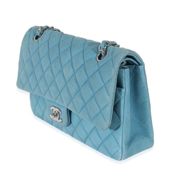 130867 sv 21ff0b1b 94c1 465d 9afc c74a650c25eb Chanel Blue Matte Caviar Medium Classic Double Flap Bag