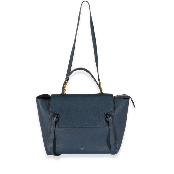 130911 stamp Celine Navy Grained Calfskin Mini Belt Bag