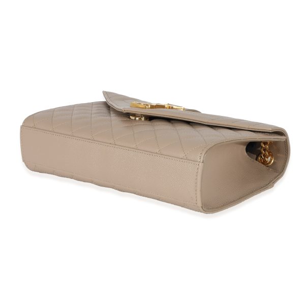 130962 box bd111e95 ffe7 433d 9736 d09025fdaaad Saint Laurent Beige Grain De Poudre Medium Envelope In Mix Flap Bag