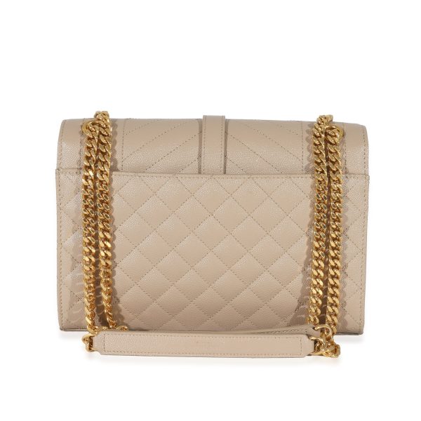 130962 pv c13a69a9 493c 46d8 a7ed fdb924aaa26f Saint Laurent Beige Grain De Poudre Medium Envelope In Mix Flap Bag