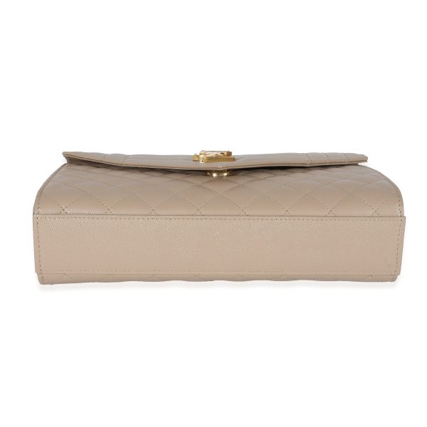 130962 stamp dbf8c12c caf3 4c57 b3bd a3f0de15a1e7 Saint Laurent Beige Grain De Poudre Medium Envelope In Mix Flap Bag