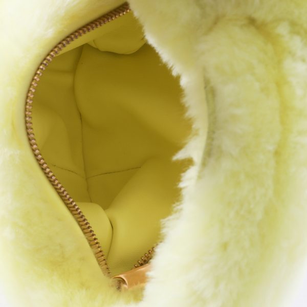 131257 ad2 Bottega Veneta Pale Yellow Shearling Mini Jodie