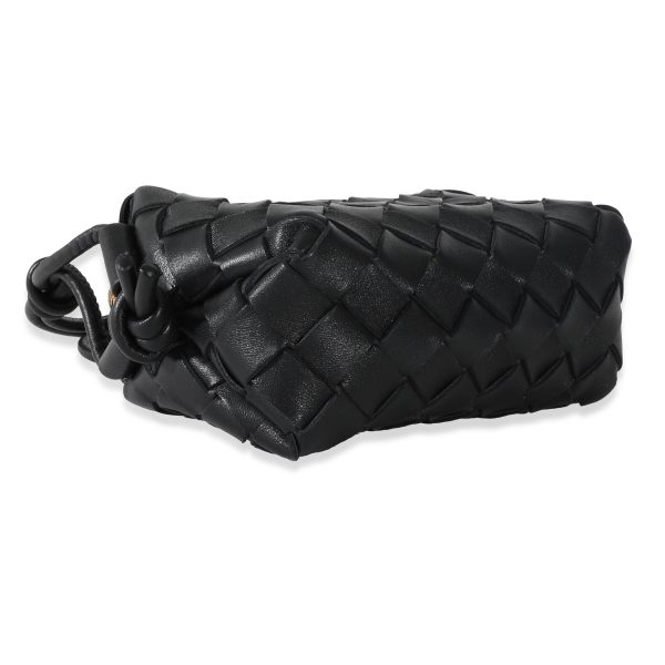 131282 clasp Bottega Veneta Black Intrecciato Candy Loop Camera Bag