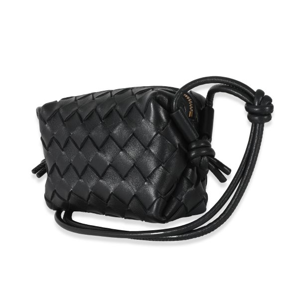 131282 sv Bottega Veneta Black Intrecciato Candy Loop Camera Bag