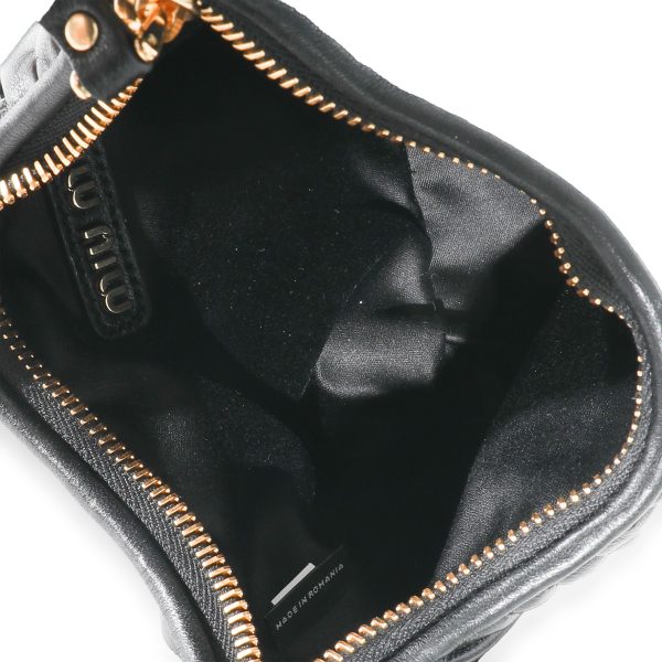 131289 ad1 Miu Miu Black Nappa Matelassé Mini Wander Hobo