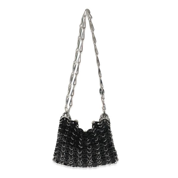 131297 pv Paco Rabanne Black Metal Silver Bead Nano 1969 Bag