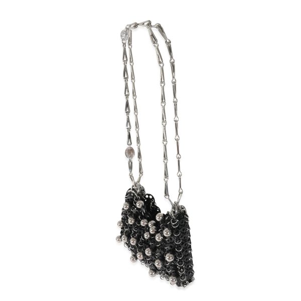 131297 sv Paco Rabanne Black Metal Silver Bead Nano 1969 Bag