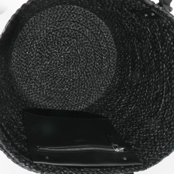 131304 ad2 Saint Laurent Black Raffia Medium Panier Bag