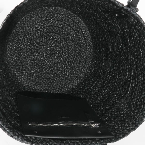 131305 ad2 Saint Laurent Black Raffia Medium Panier Tote