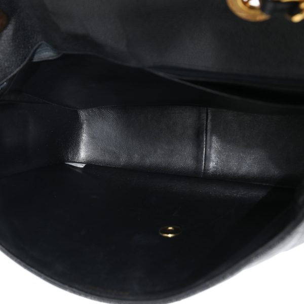 131308 ad2 Chanel Vintage Black Caviar 24k Jumbo XL Single Flap Bag