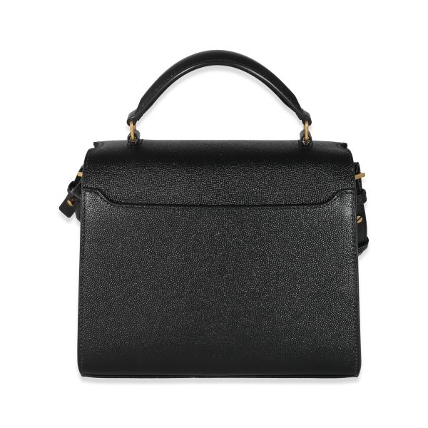 131309 pv Saint Laurent Black Grain De Poudre Mini Cassandra Top Handle Bag