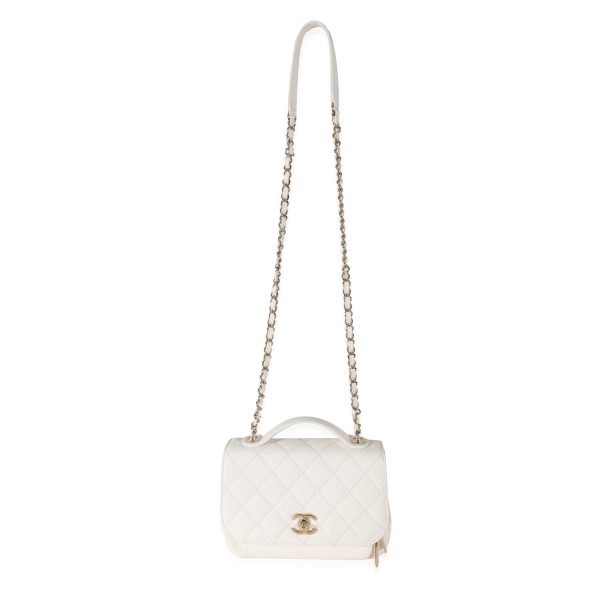 131312 bv Chanel White Caviar Medium Business Affinity Flap Bag