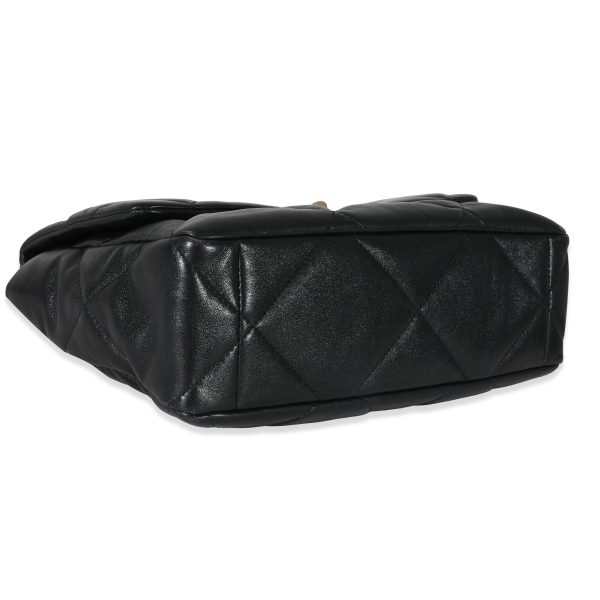 131321 clasp Chanel Black Quilted Lambskin Large Chanel 19 Flap Bag