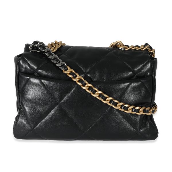 131321 pv Chanel Black Quilted Lambskin Large Chanel 19 Flap Bag