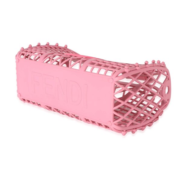 131342 box Fendi Pink Rosa Matte Recycled Plastic Small Vitello Liberty Basket