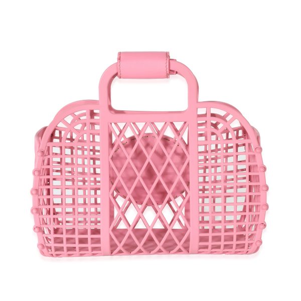 131342 pv Fendi Pink Rosa Matte Recycled Plastic Small Vitello Liberty Basket