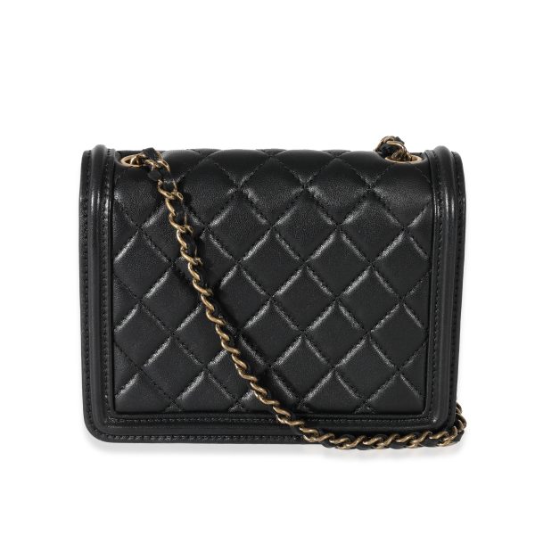 131380 pv Chanel Black Lambskin Quilted Boy Brick Studded Flap Bag