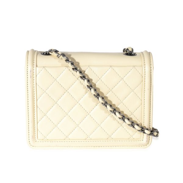 131381 pv Chanel Cream Lambskin Quilted Seamless Greek Boy Brick Flap Bag