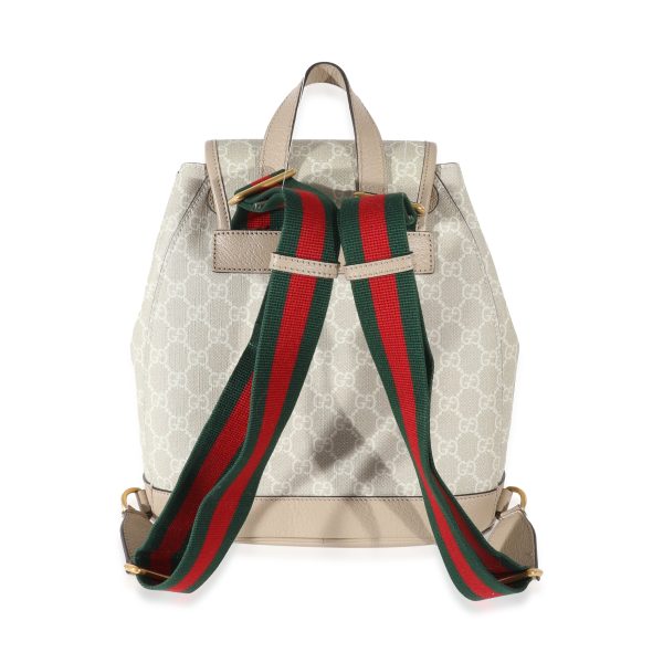 131389 pv d5cbec30 9da8 4f4e 933b a02cad5f67f5 Gucci Beige White GG Supreme Canvas Interlocking G Backpack