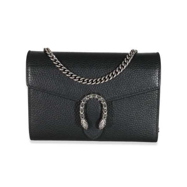 131414 fv 7d6b5544 7783 4a8f 95f5 e73ddfb35ab9 Gucci Black Grained Leather Dionysus Mini Chain Bag