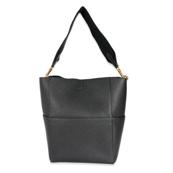 131448 pv Celine Black Calfskin Medium Seau Sangle Bucket Bag Medium